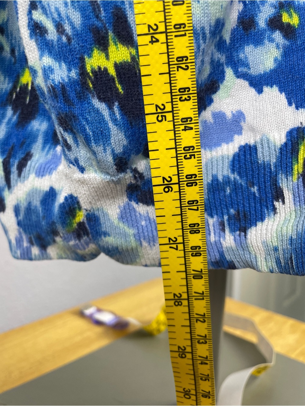 Lands' End 100% Supima Cotton Long Sleeve Blue and White Floral Sweater Size 1X - Picture 7 of 7